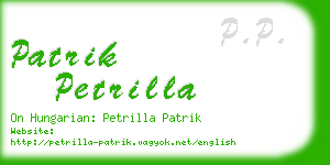 patrik petrilla business card